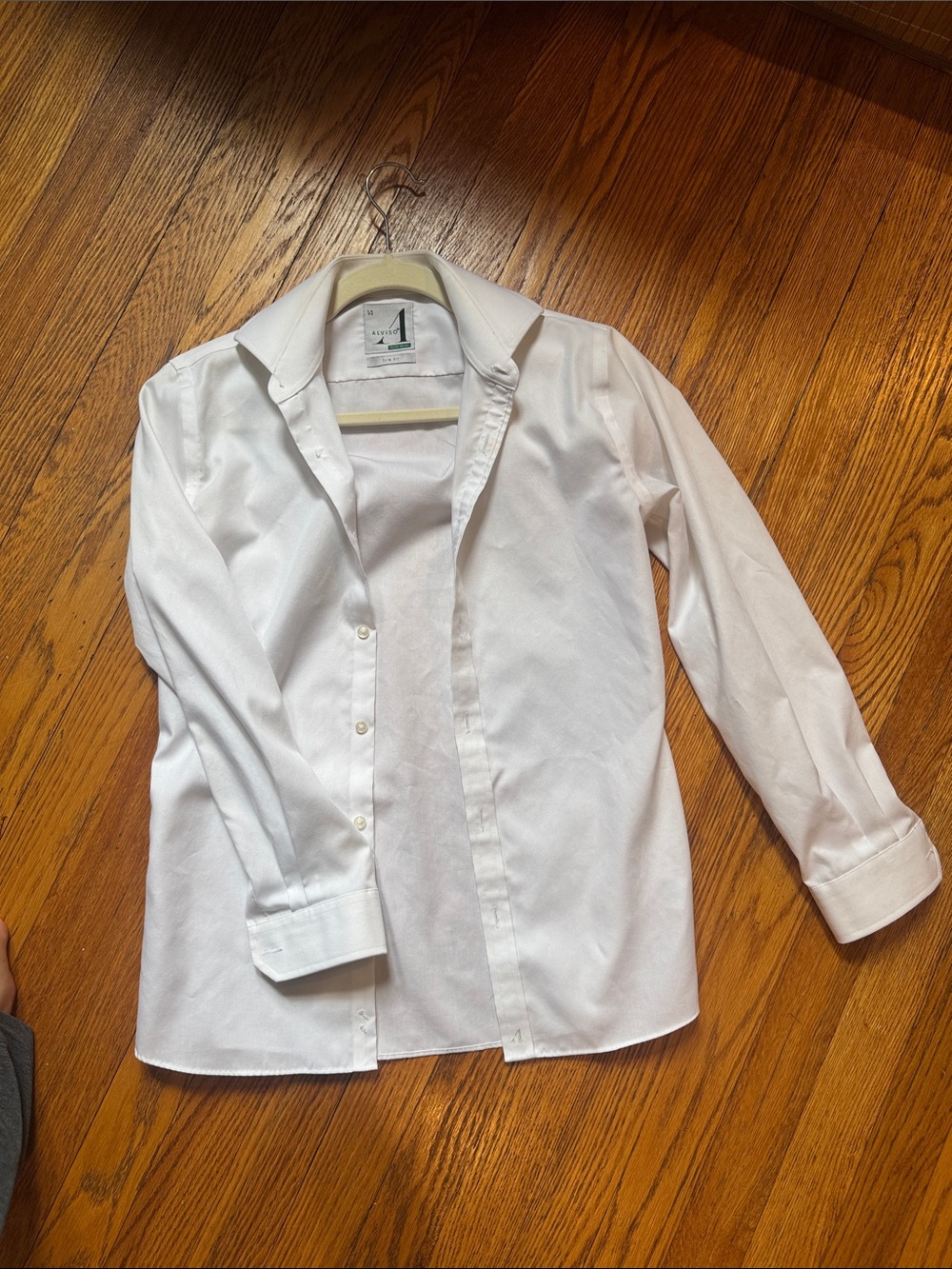 White Long-Sleeve Button-Down Shirt for Kids by